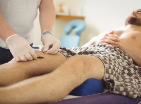Therapist giving a calming treatment